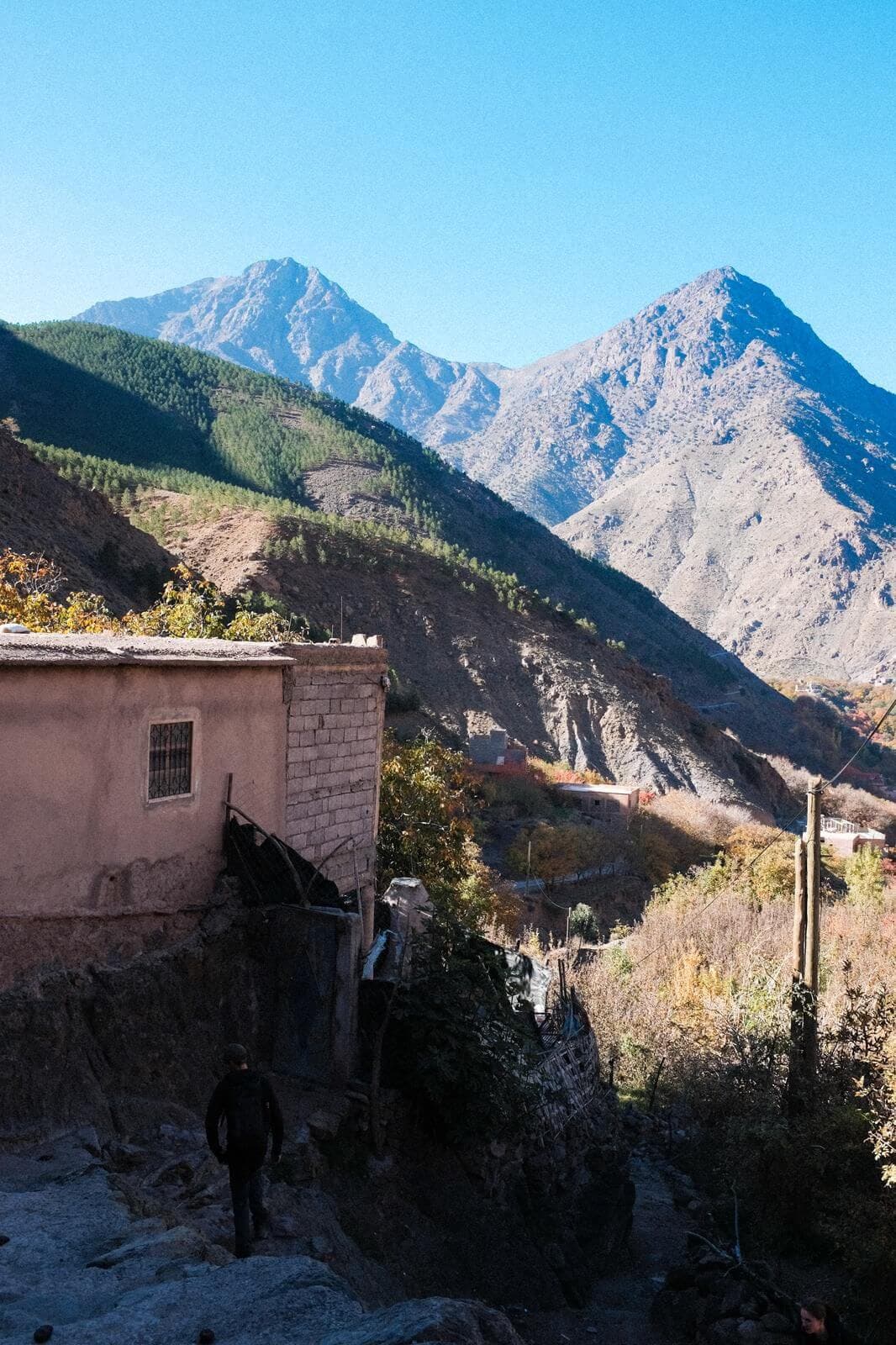 Hiking through the High Atlas toward Talamrout Summit from Tizi n'Tamatert